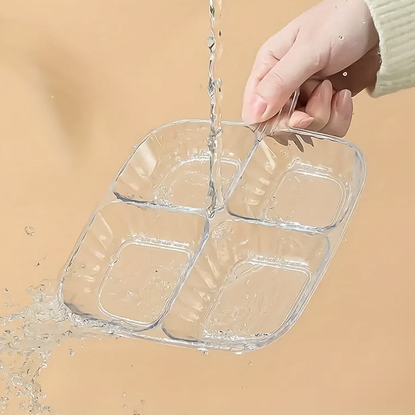 Plastic Kitchen Trays For Serving (4 Compartment 1 Pc)