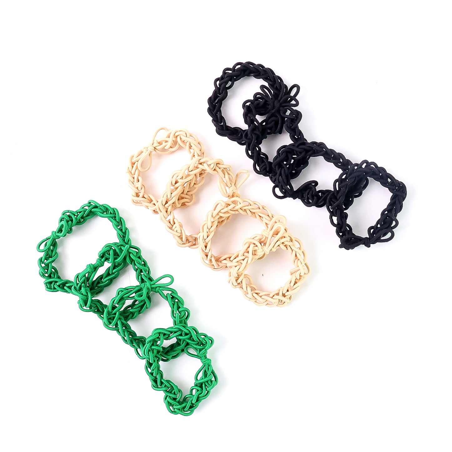 Braided Elastic Hair Bands Set (12 Pc)